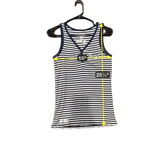 Major League Fitness Tampa Bay Rays Striped Sleeveless Tank Top Sz Large Navy - Picture 6 of 8